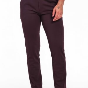 Foomer Dark Wine Sharp Fit Cotton Trouser For Men's