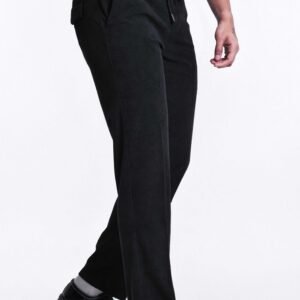 Foomer Black Corduroy Relaxed Fit Trousers For Men's