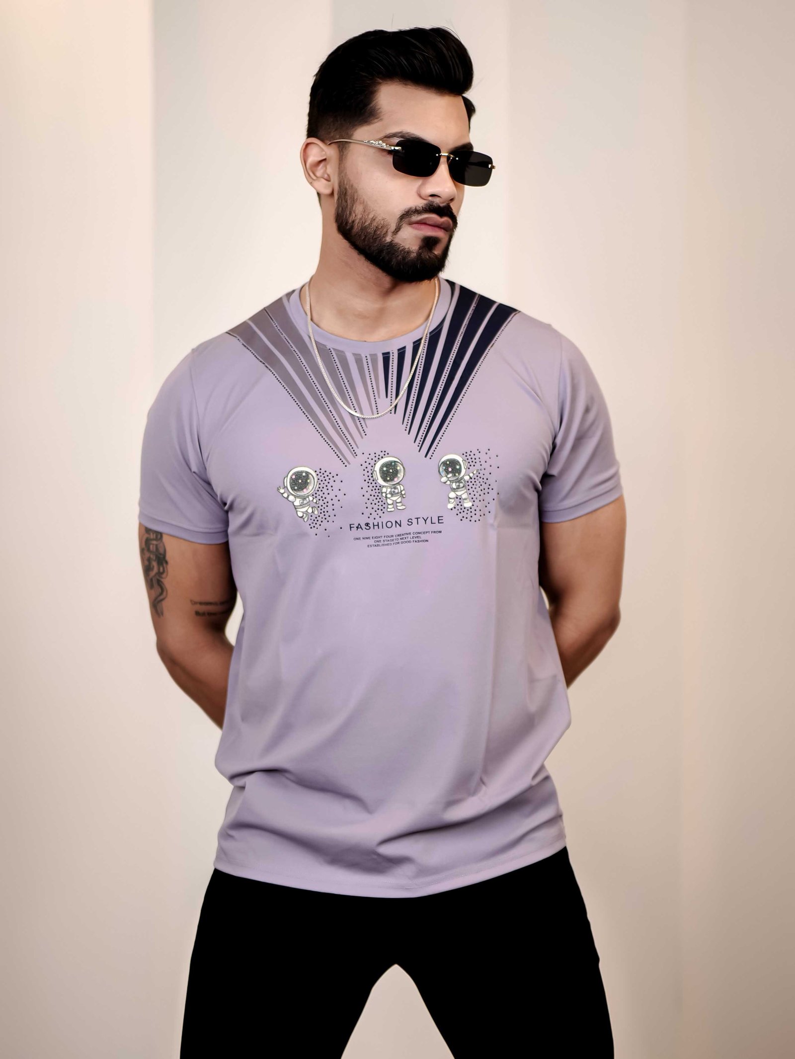 Wisteria Round Neck Imported Cotton Half Sleeve Premium Designer T-Shirt